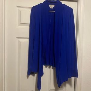 Liz Claiborne Bright Blue Asymmetrical Hem XL Cardigan